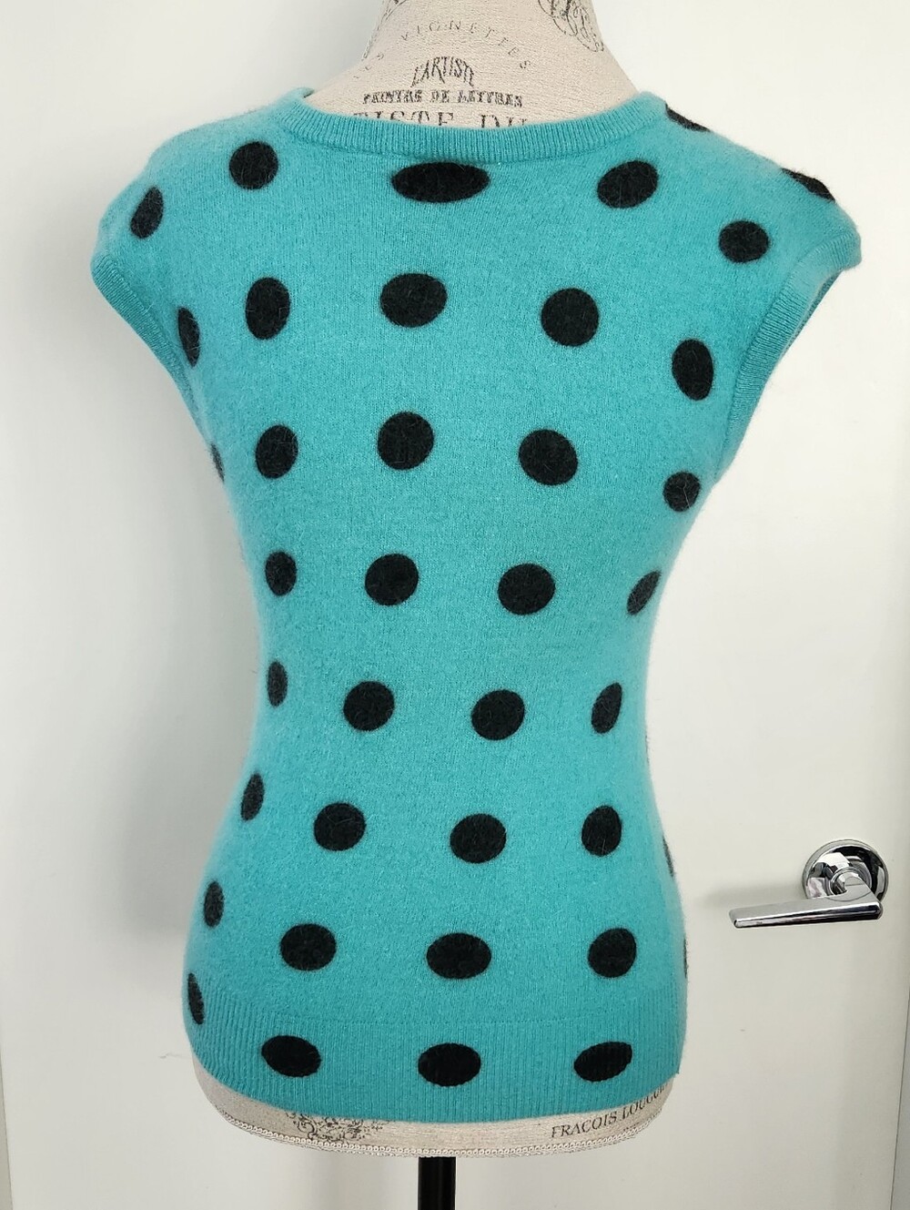 80s Polkadot Lamb Wool Sweater Vest - Picture 4 of 8